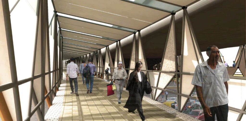 Skywalk, Pragati Maidan Metro station, by Chaukor Studio 2