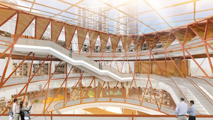 Library as a Community Knowledge Hub, Incheon, South Korea, by CnT Architects