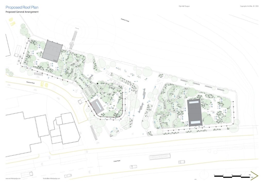 Roof plan, The Living Factory Proposal, by Elija Halil Architecture + Design