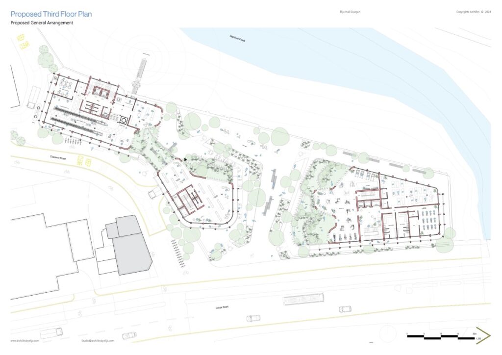Third floor design, The Living Factory Proposal, by Elija Halil Architecture + Design