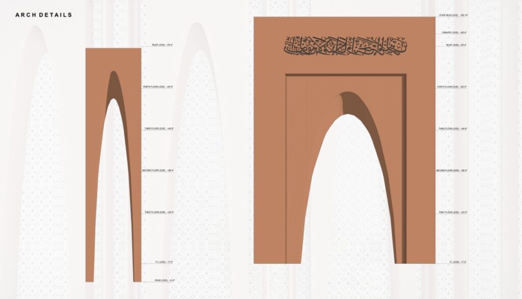 Arch Details. Rabbania Mosque, by M. Rahman & Associates Architects
