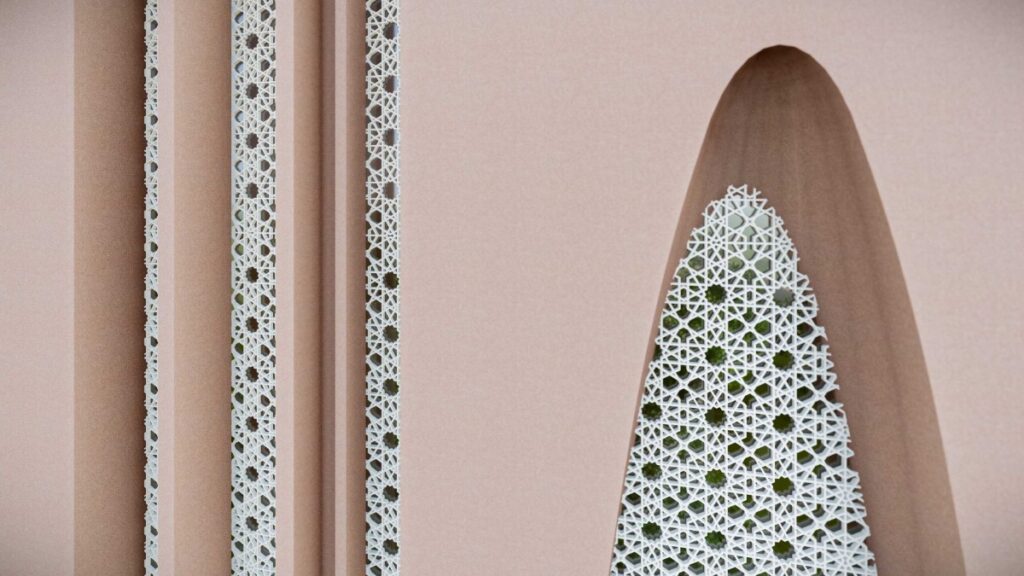 Detail Screen. Rabbania Mosque, by M. Rahman & Associates Architects