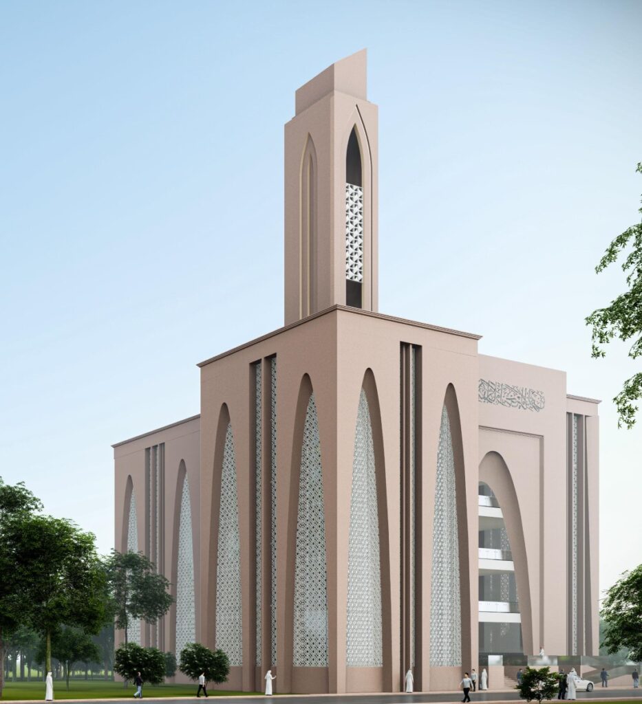 From South-East side. Rabbania Mosque, by M. Rahman & Associates Architects