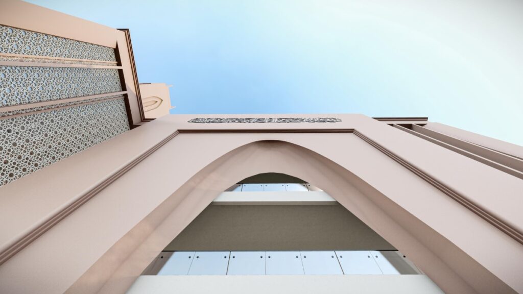 Main entrance of the mosque. Rabbania Mosque, by M. Rahman & Associates Architects (2)