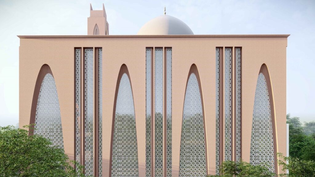 North elevation Rabbania Mosque, by M. Rahman & Associates Architects