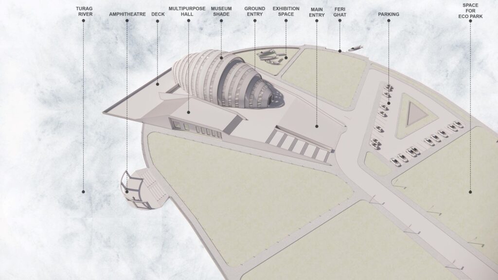 Site Plan. Boat Museum, by Muzahid Islam