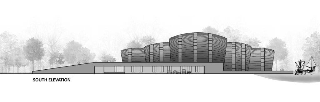 South Elevation. Boat Museum, by Muzahid Islam