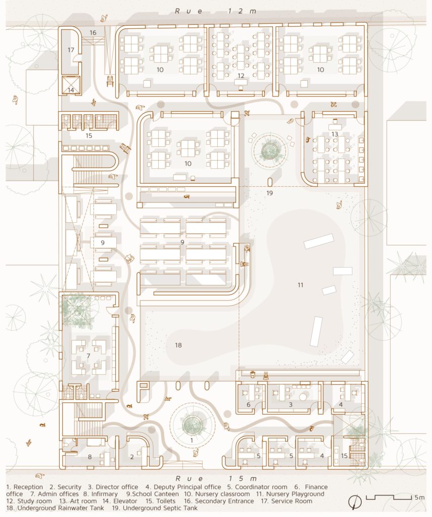 Ground Floor Plan, African Urban School, Africa, by theglassbox collective