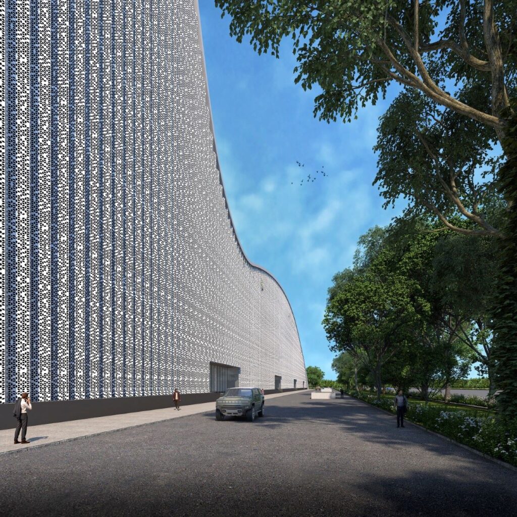 Façade to Western Express Highway. Bombay High Court. © Sanjay Puri Architects