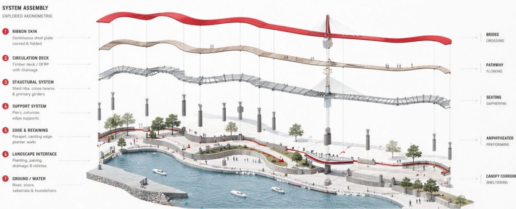 The Red Ribbon Riverwalk by AIRIlab 13