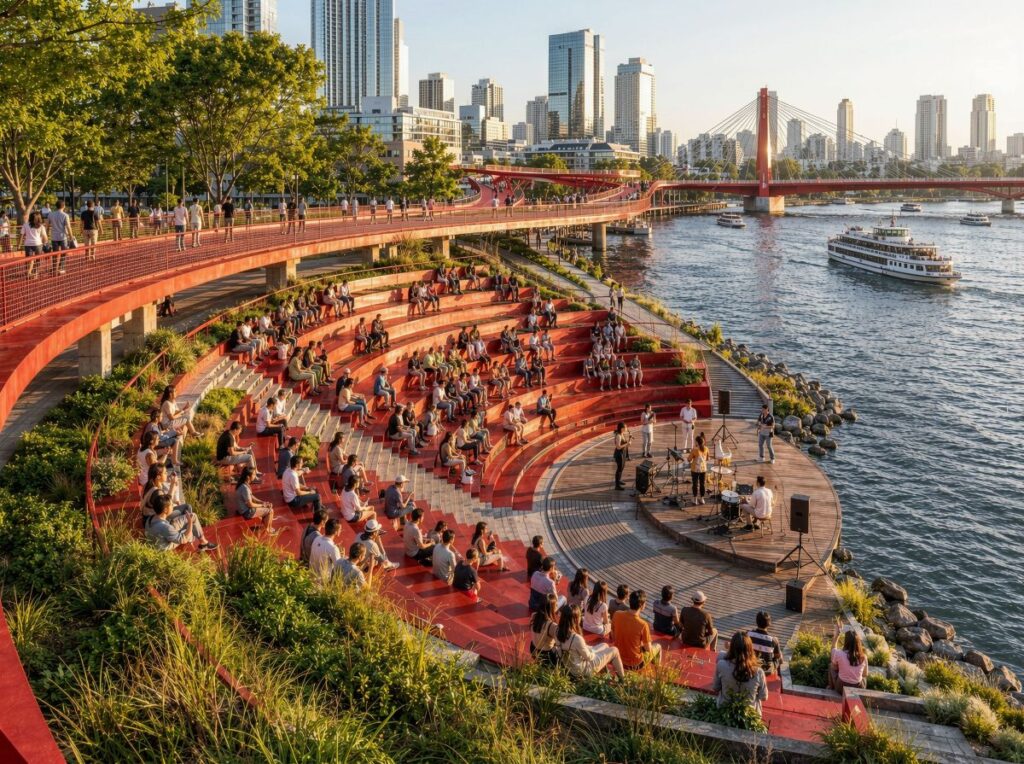 The Red Ribbon Riverwalk by AIRIlab 5